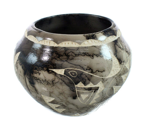 Native American Navajo Horse Hair Bird Pottery JX130475